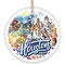 Artistic Houston Ceramic Ornament, Texas Souvenir with Vintage City Elements and Space Shuttle